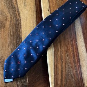 Vintage Christian Dior Classic‎ Navy Tie with Red Accents